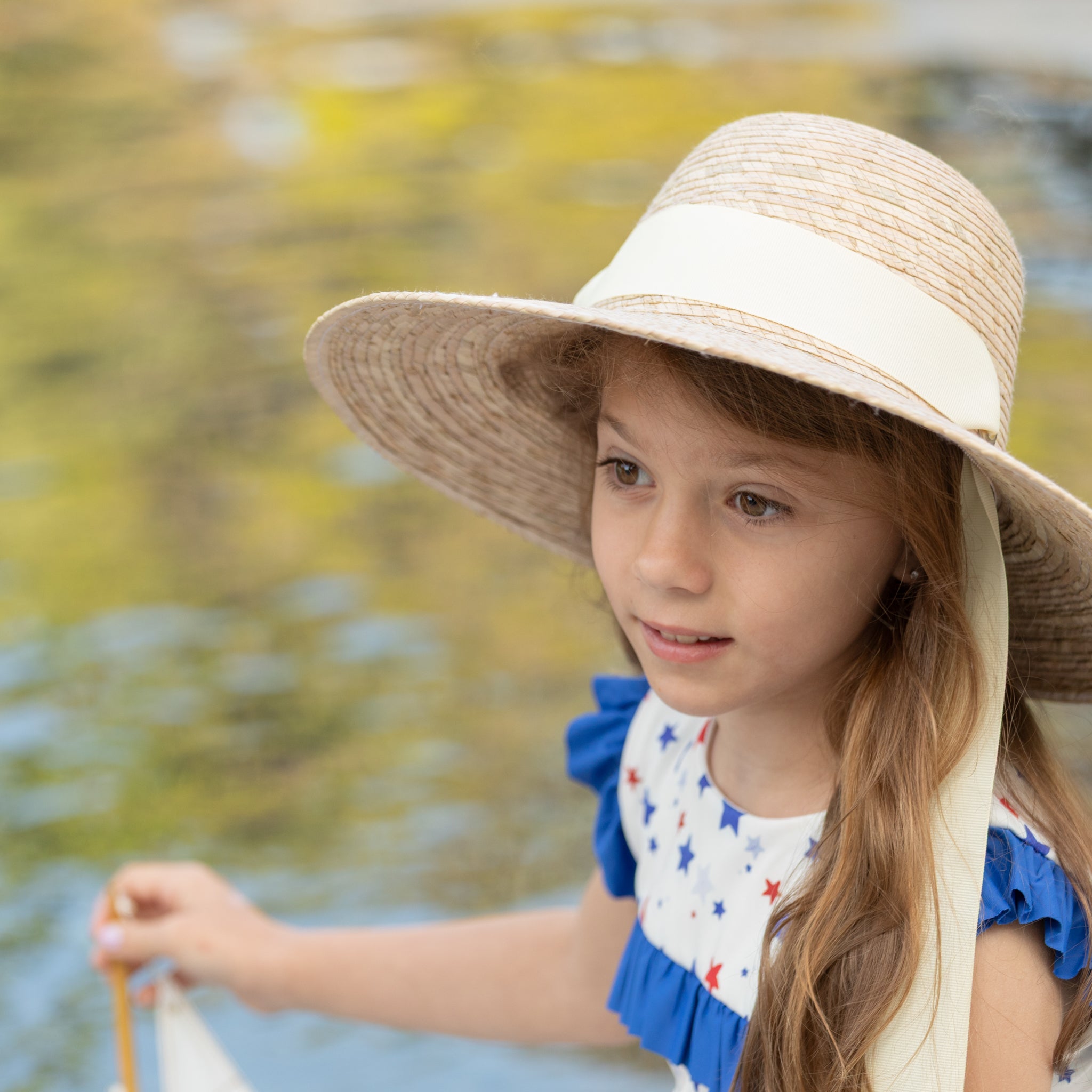 Buttercup Little Girl’s Hat - Ivory Grosgrain Ribbon - Henry Duvall