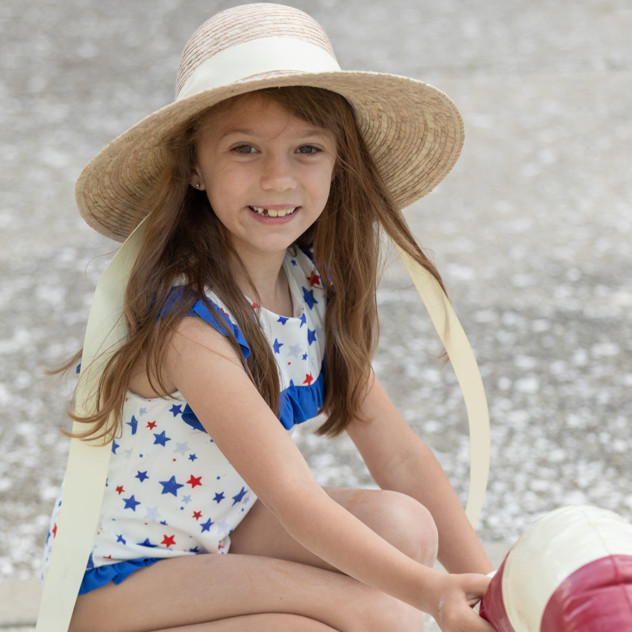 Buttercup Little Girl’s Hat - Ivory Grosgrain Ribbon - Henry Duvall