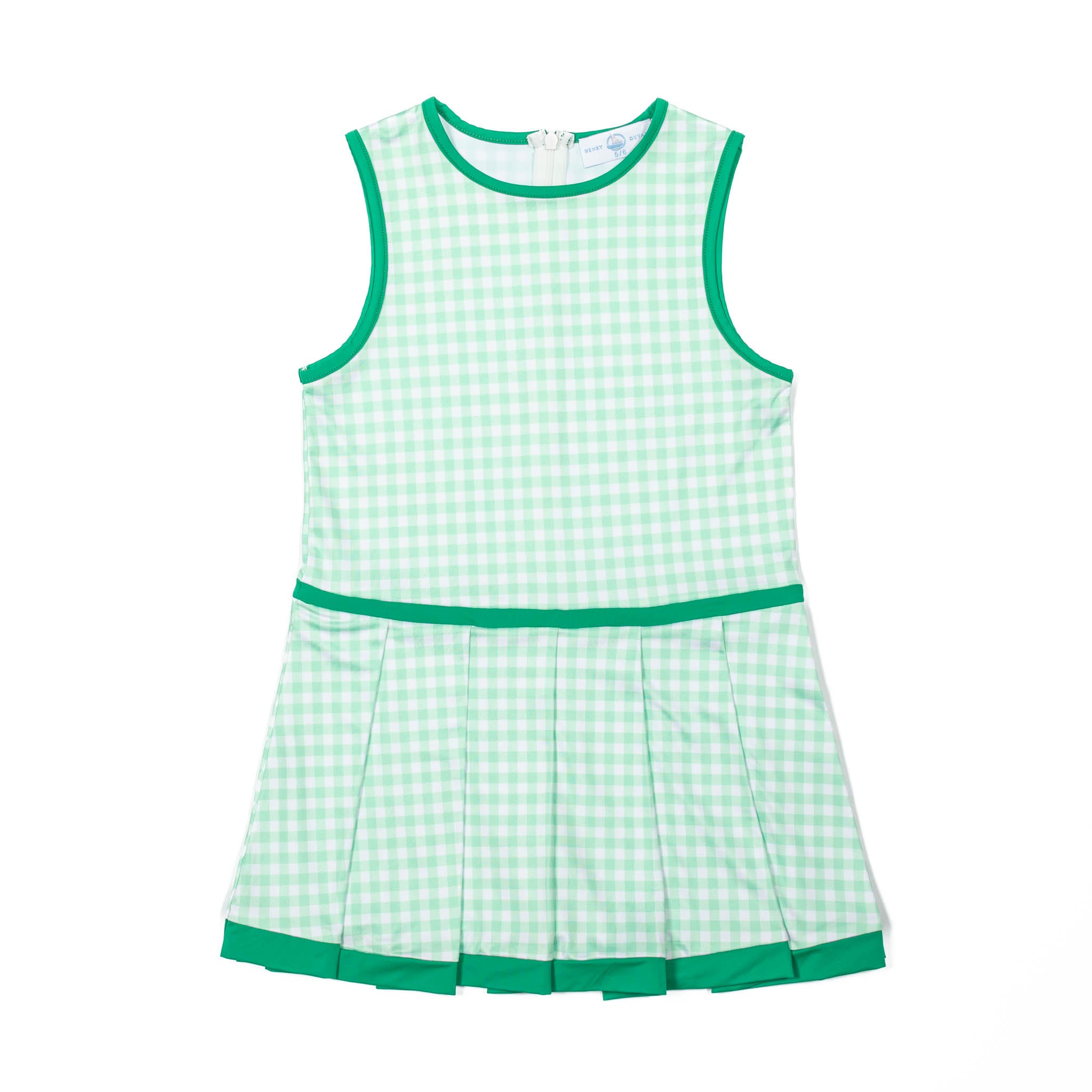 Taft Tennis Dress in Green Gingham - Henry Duvall