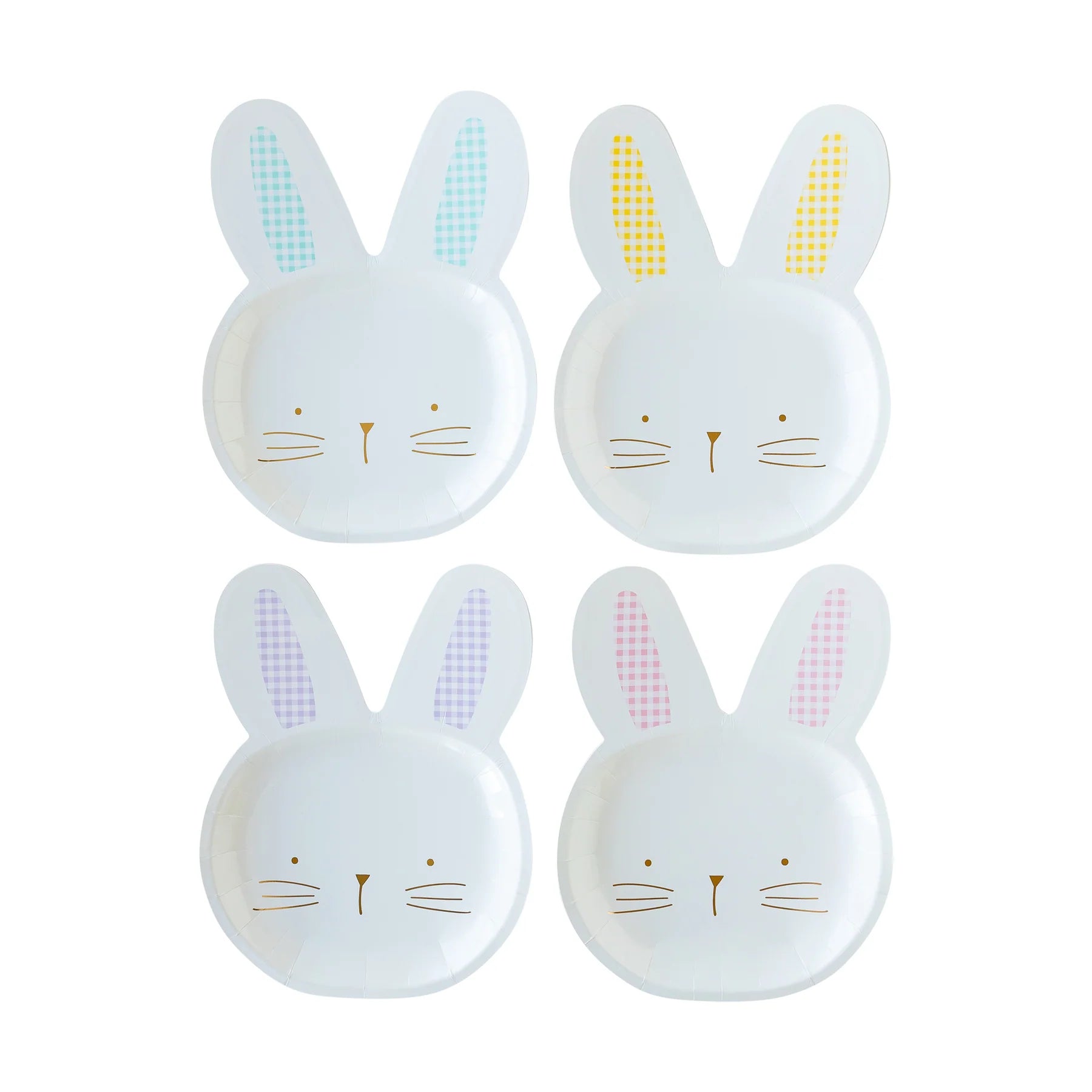 Gingham Bunny Shaped Plate Set - Henry Duvall