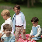 Henry Duvall boys' long sleeve polo shirt in Bay Tree Blue, soft pima cotton collared shirt with tagless design for comfort, classic fall boys' dress shirt alternative