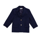Henry Duvall Wentworth Blazer for boys in classic navy with gold HD branded buttons, timeless children’s holiday blazer for church, portraits, and special occasions