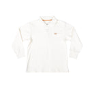 Soft ivory long sleeve polo for boys by Henry Duvall, made from tagless pima cotton for all-day comfort and easy layering, a timeless fall wardrobe essential