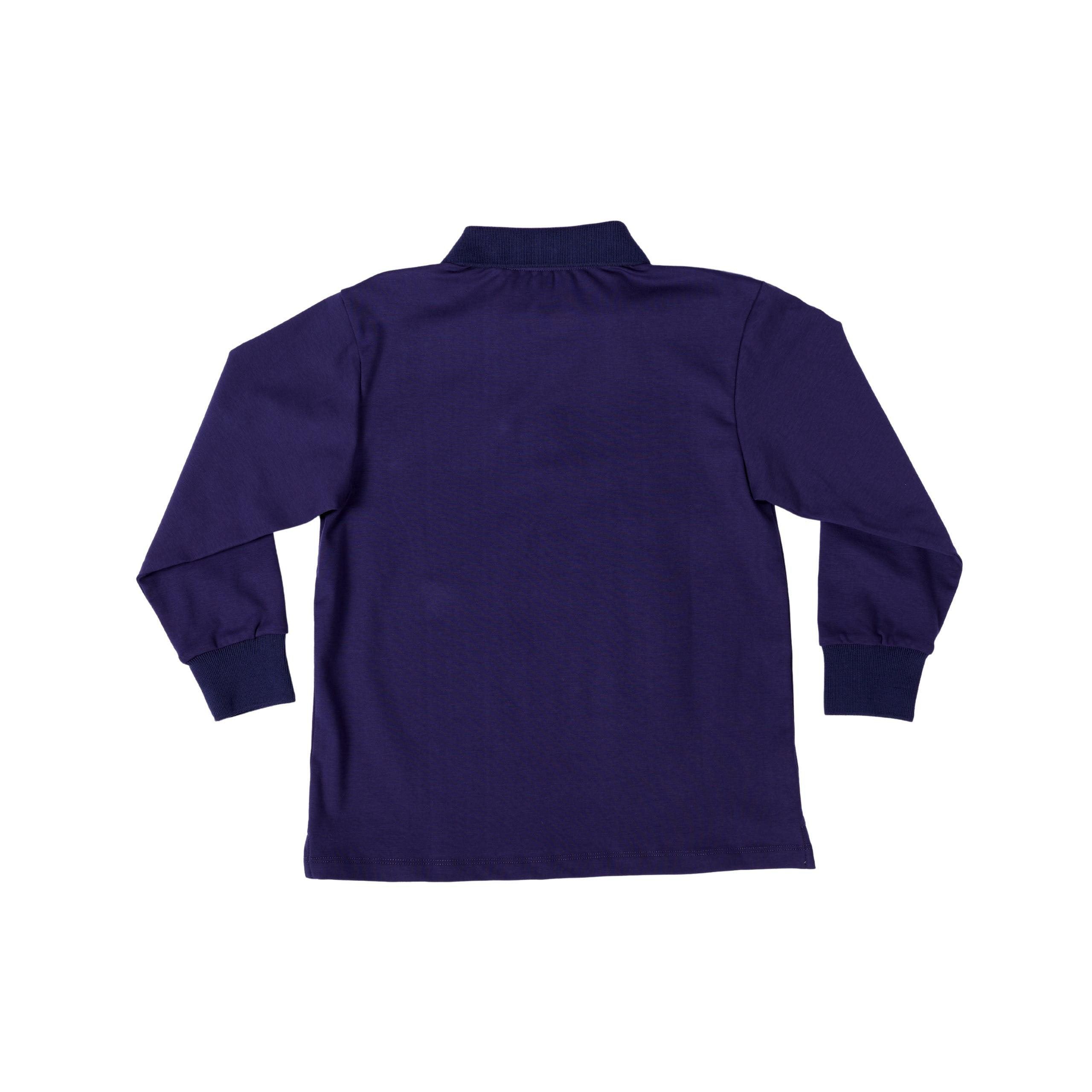 Henry Duvall boys' long sleeve polo shirt in Bay Tree Blue, soft pima cotton collared shirt with tagless design for comfort, classic fall boys' dress shirt alternative