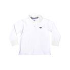 Henry Duvall boys' long sleeve polo shirt in Bay Tree Blue, soft pima cotton collared shirt with tagless design for comfort, classic fall boys' dress shirt alternative