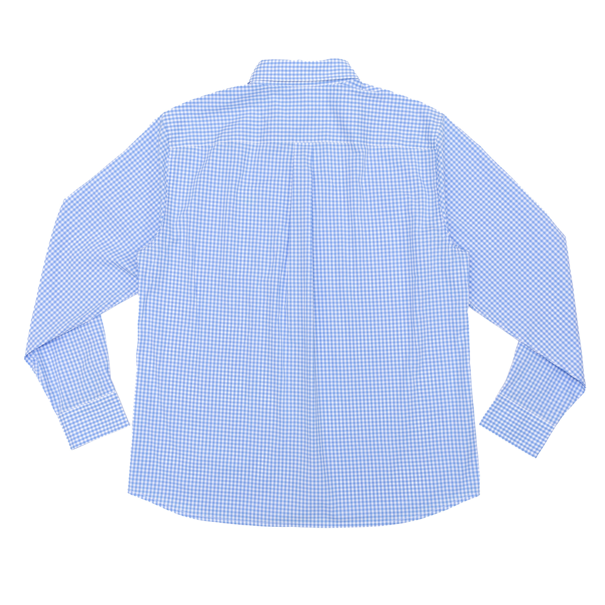 Henry Duvall Men’s Button Down Shirt in Charles Street Check blue gingham, classic fall shirt for men designed to coordinate with family and children’s outfits