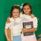 Henry Duvall Pennant Tee featuring appliqué grade pennant, classic back-to-school shirt for kindergarten through fifth grade, perfect for first day of school photos and school milestone celebrations.