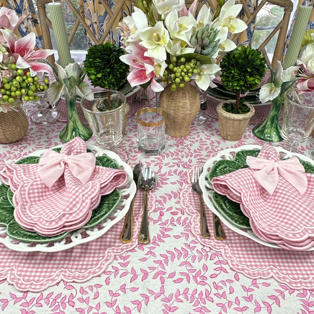 Bettina Napkin in Pink Gingham, Set of 4 - Henry Duvall