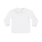Henry Duvall boys white Peter Pan collar shirt, classic holiday layering piece for Jon Jons, shorts, and bubbles, timeless Christmas toddler outfit