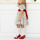 Childrenchic red velvet Mary Jane shoes with sparkling buckle, classic holiday girls dress shoes made in Spain – perfect for Christmas outfits and Henry Duvall holiday collection