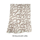Woodland Leaves Thanksgiving tablecloth in warm golden leaf block print on ivory cotton, handcrafted by Flying Sheep Country, perfect for fall and holiday entertaining.