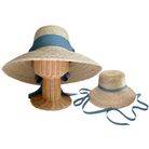 Mommy & Me Sun Hat Set - Wildflower & Palmetto - French Blue Grosgrain Ribbon - Henry Duvall