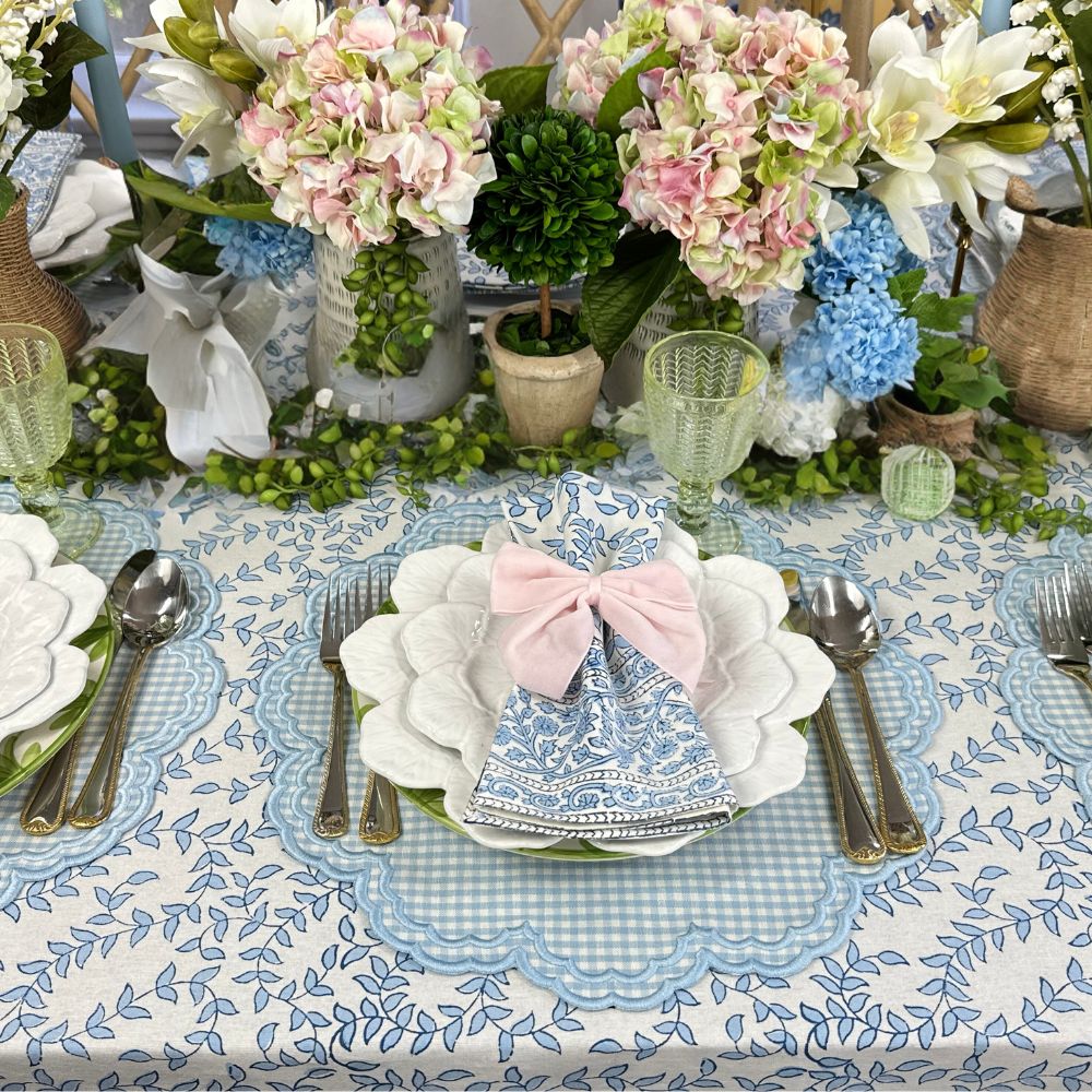 Blue Leaves Tablecloth - Henry Duvall