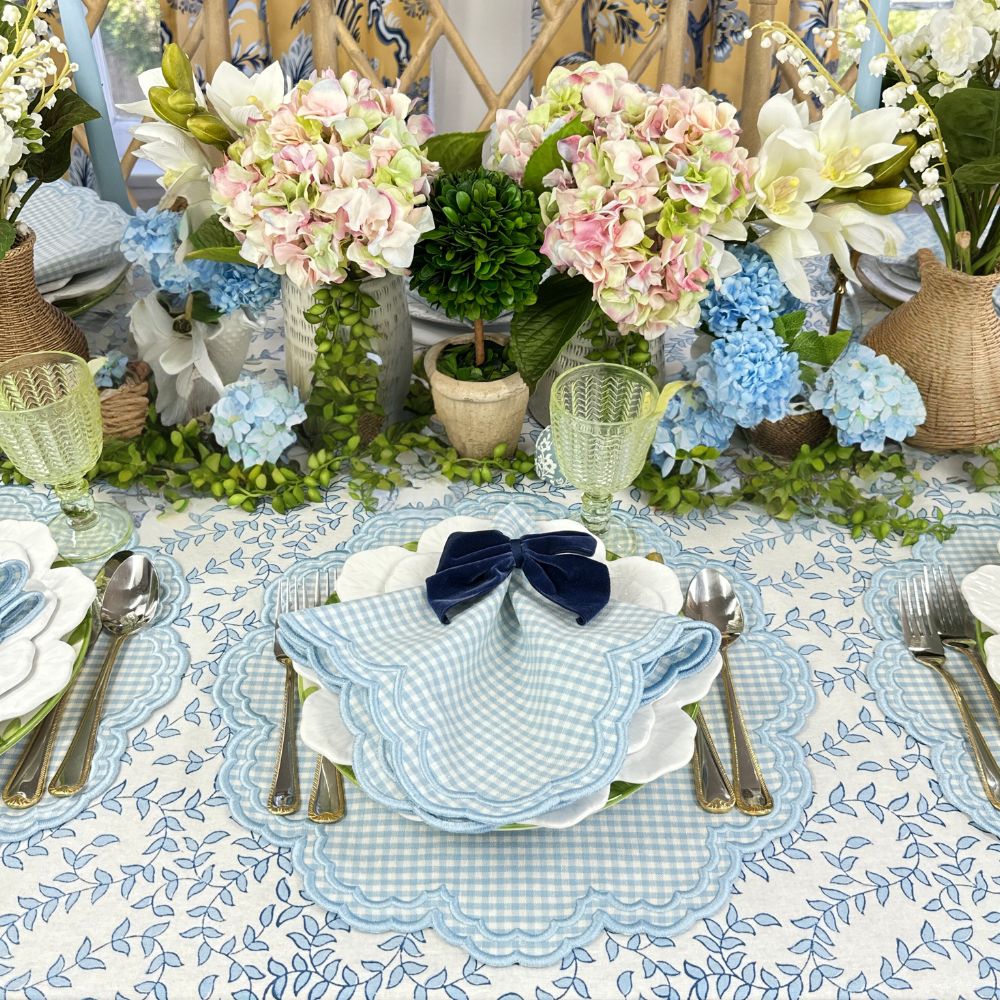 Bettina Placemat in Blue Gingham, Set of 4 - Henry Duvall