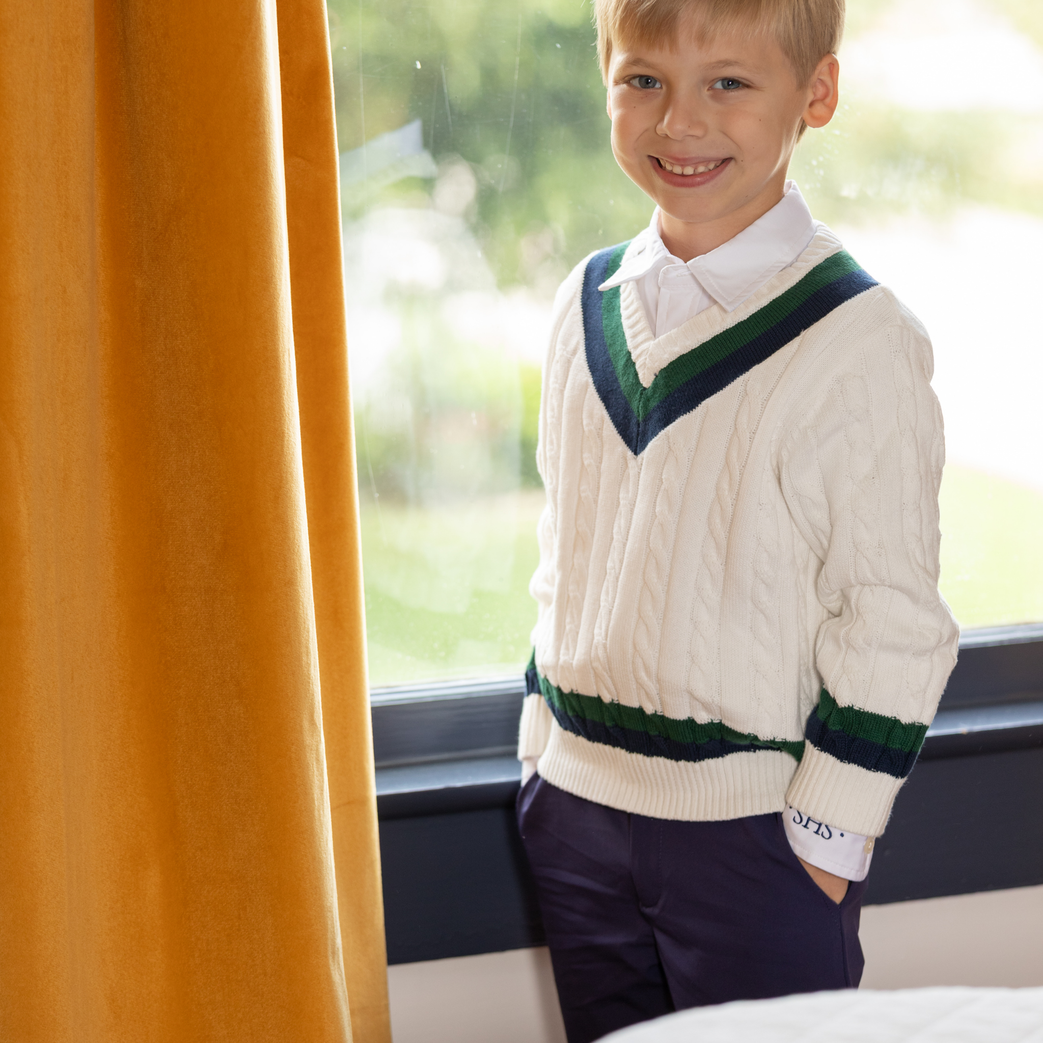 Henry Duvall boys' navy and khaki dress pants, wrinkle-resistant performance trousers with flat front and elastic back, classic boys fall church and school pants