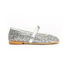 Silver glitter Mary Jane party shoes for girls by Childrenchic, designed to coordinate with Henry Duvall fall and holiday outfits