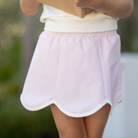 Henry Duvall girls scalloped skort in blue performance fabric with built-in shorts, classic preppy athletic skirt for tennis, play, and everyday wear