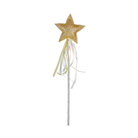 Gold star dress-up wand with satin ribbon streamers, perfect stocking stuffer or holiday accessory for little girls