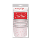 Set of 6 candy cane print Christmas treat cups with lids, perfect for cookies, party favors, or holiday leftovers