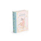 Ballet-themed children’s projection set featuring a storybook-shaped keepsake box, handheld projector, 5 illustrated reels, and two mini postcard invitations, styled with pastel tones and whimsical illustrations