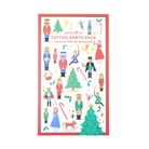 Nutcracker-themed kids tattoo sheets with festive illustrations of holiday characters, perfect stocking stuffer or party favor for Christmas fun