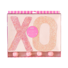 Glitter XOXO banner set with pink pom pom garland; valentines decor
