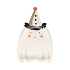 Set of 8 Vintage Ghost Shaped Plates, white Halloween paper plates with classic ghost silhouette, perfect for festive fall parties and spooky gatherings