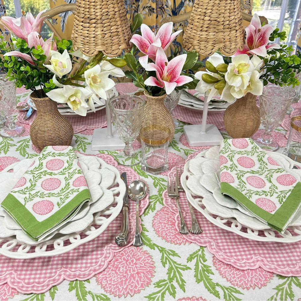 Bettina Placemat in Pink Gingham, Set of 4 - Henry Duvall