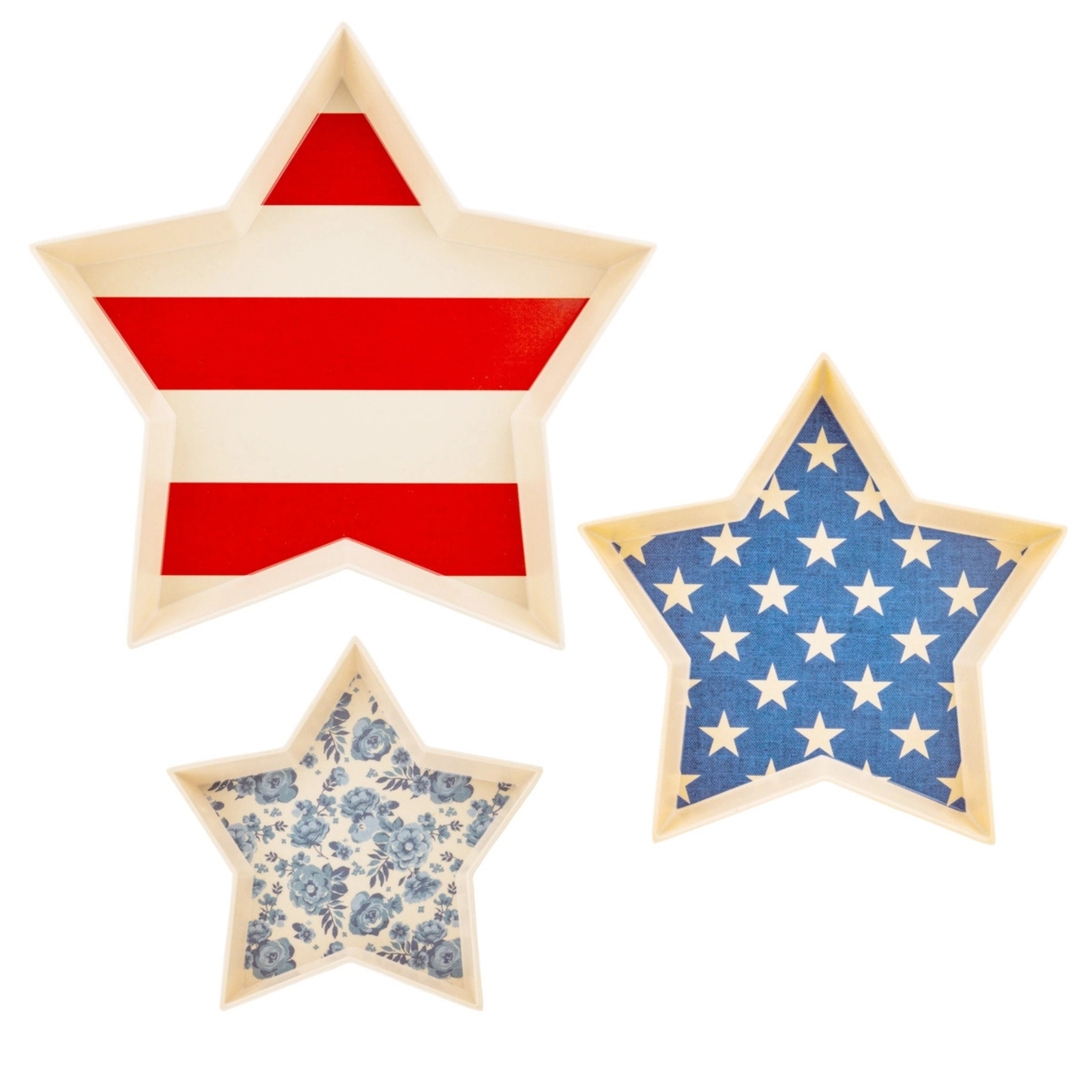 Hamptons Star Shaped Bamboo Reusable Tray Set - Henry Duvall