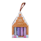 Sugarplum Fairy lip balm stocking stuffer with gingerbread house packaging and festive colors