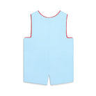 Henry Duvall Jennings Jon Jon in light blue with crayon embroidery, classic toddler boy back-to-school outfit for first day of school photos and fall occasions.