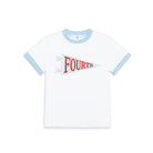 Henry Duvall Pennant Tee featuring appliqué grade pennant, classic back-to-school shirt for kindergarten through fifth grade, perfect for first day of school photos and school milestone celebrations.