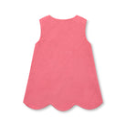 Henry Duvall Janey Jumper girls’ dress in Fall Floral with scalloped hem and fabric-covered shoulder buttons, designed for layering with blouses and turtlenecks for fall.