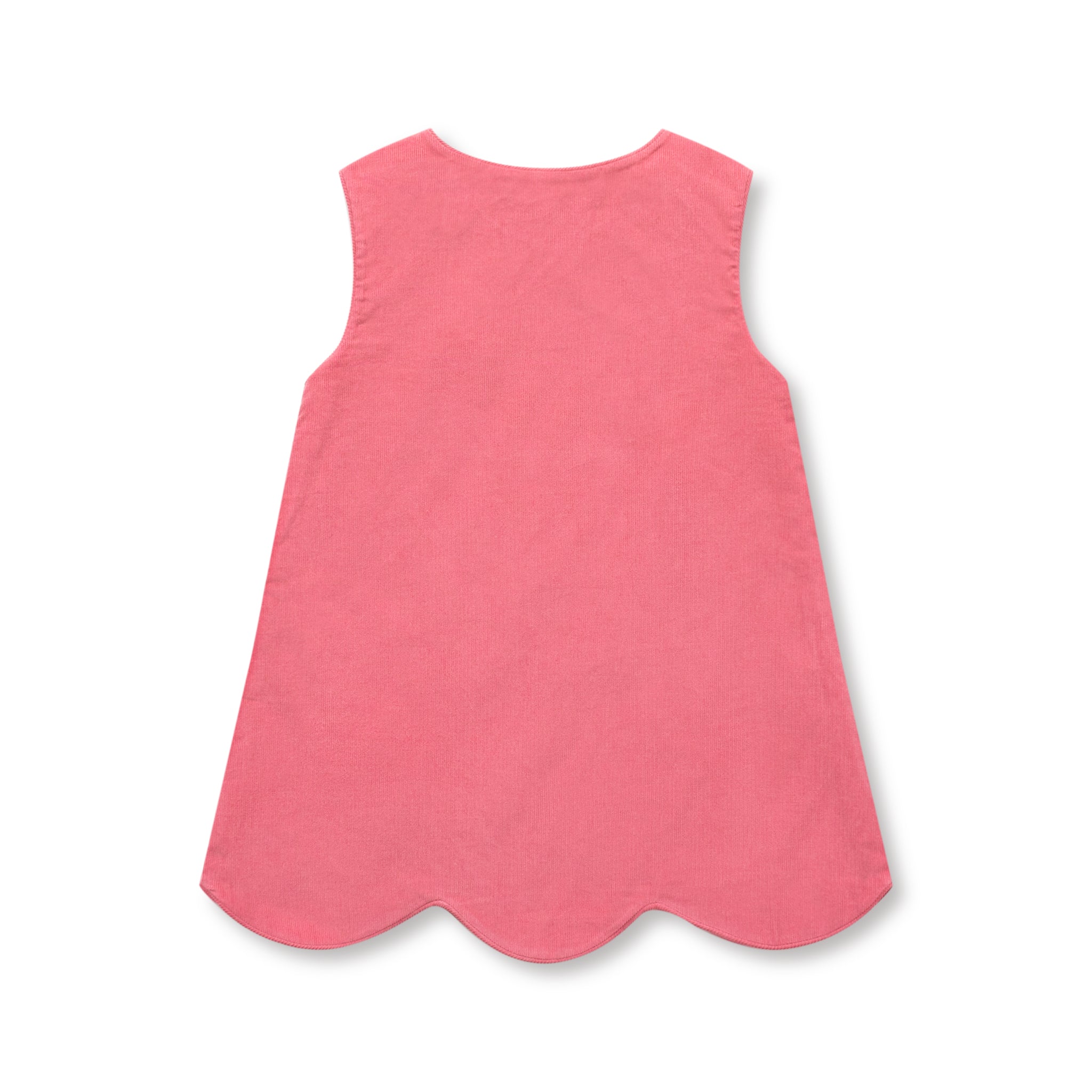 Henry Duvall Janey Jumper girls’ dress in Fall Floral with scalloped hem and fabric-covered shoulder buttons, designed for layering with blouses and turtlenecks for fall.
