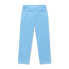 Henry Duvall Bradford Trousers in Brookhaven Blue light blue corduroy for boys, fully lined in Bay Tree Blue Check with contrast checked cuffs that can be rolled up or worn down.