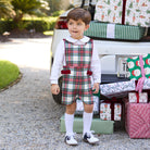 Classic white Peter Pan collar top highlighted with bold Townsend Tartan trim. A signature holiday piece from Henry Duvall’s Holiday Collection.