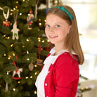Henry Duvall Ruthie Ruffled Blouse for girls in Classic White, featuring a ruffle collar, long sleeves, and ruffled cuffs for fall and winter layering.
