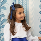 Velvet Jane Bow by Winn & William, handcrafted velvet hair bow with alligator clip, classic fall accessory for girls.