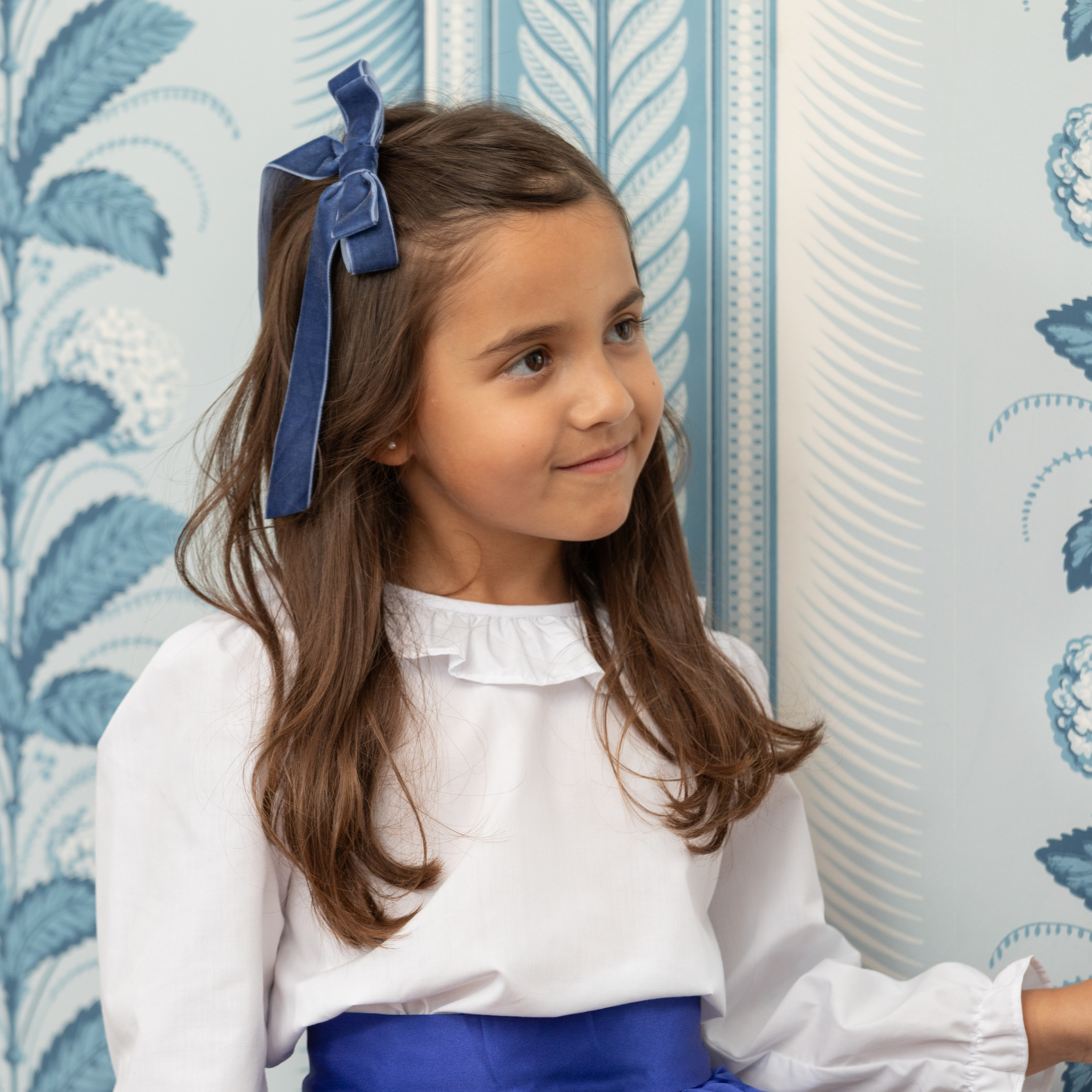 Velvet Jane Bow by Winn & William, handcrafted velvet hair bow with alligator clip, classic fall accessory for girls.