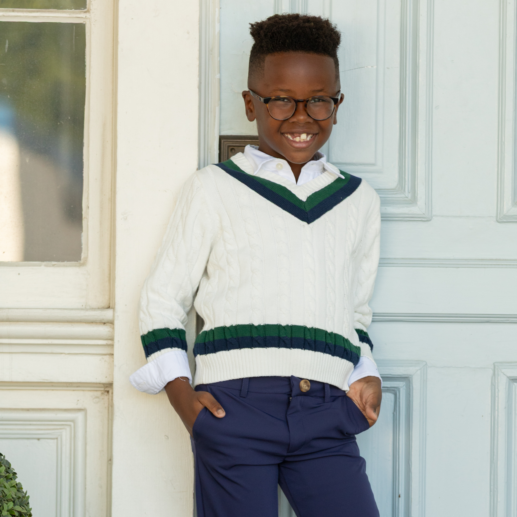 Henry Duvall classic white boys button down shirt, a timeless boys shirt designed for polished, preppy dressing.