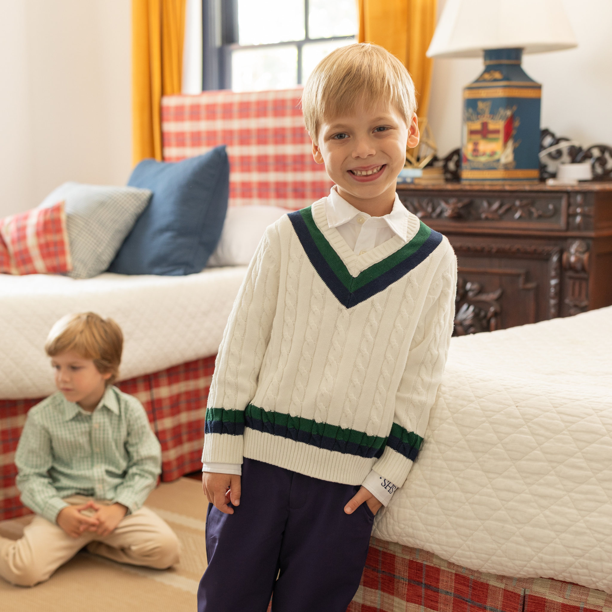 Henry Duvall classic white boys button down shirt, a timeless boys shirt designed for polished, preppy dressing.
