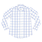 Henry Duvall Bennett Button Down in Prescott Plaid, classic boys fall dress shirt in crisp ivory and blue check, perfect for pairing with velvet trousers and coordinating sibling styles