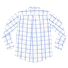 Henry Duvall Bennett Button Down in Prescott Plaid, classic boys fall dress shirt in crisp ivory and blue check, perfect for pairing with velvet trousers and coordinating sibling styles