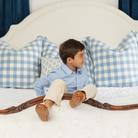 Henry Duvall Bennett Button Down in Charles Street Check blue gingham, classic boys fall dress shirt perfect for pairing with khaki corduroy trousers and coordinating sibling sets