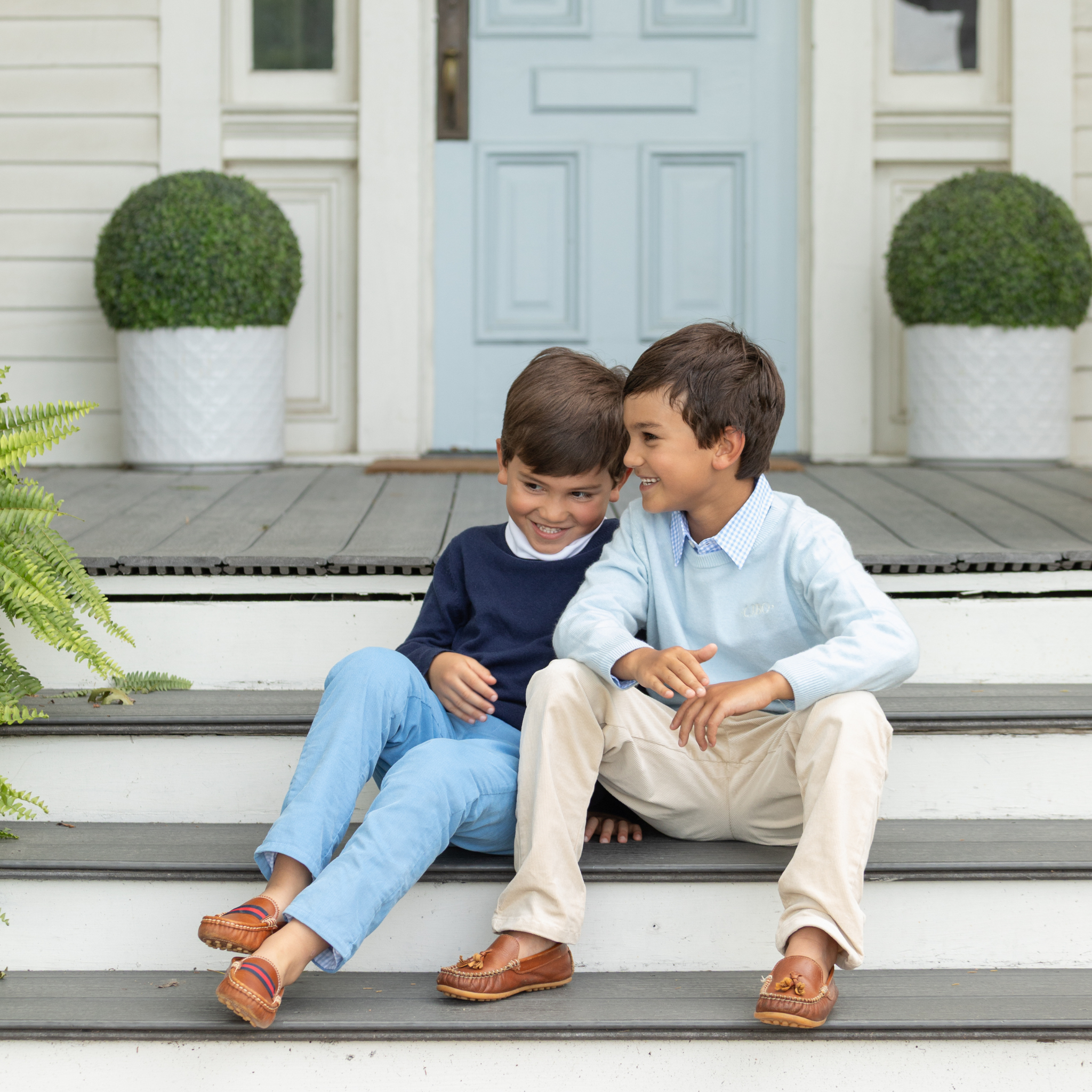 Henry Duvall Bradford Trousers in King’s Way Khaki Corduroy, classic boys fall and winter pants with adjustable elastic inside, perfect for dressing up or coordinating with family looks