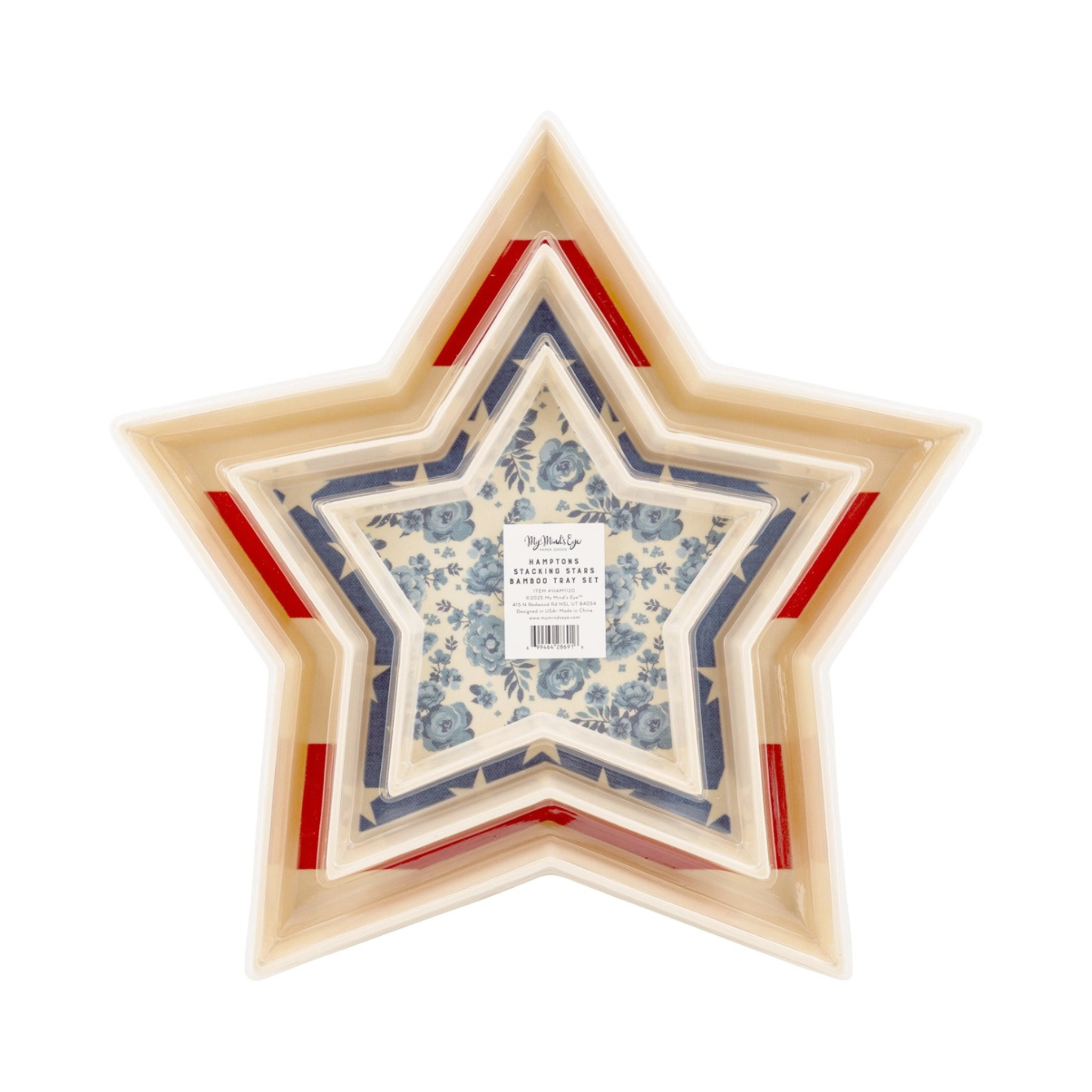 Hamptons Star Shaped Bamboo Reusable Tray Set - Henry Duvall