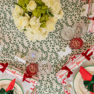 Folded Christmas place card with hand-painted watercolor tree design on heavyweight white cardstock, perfect for holiday tablescapes and festive place settings