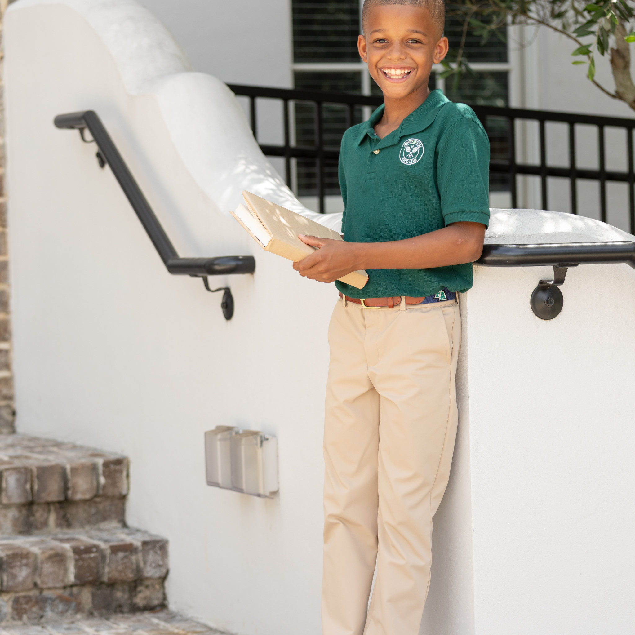 Henry Duvall boys' navy and khaki dress pants, wrinkle-resistant performance trousers with flat front and secure waistband, classic fall boys church and school pants