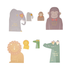 Set of 12 wild animal Valentine cards with matching erasers, valentines day accessory