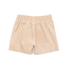 Henry Duvall Robert Shorts in King’s Way Khaki Corduroy, classic fall toddler boys dress shorts with flat front and elastic back, perfect for pairing with gingham shirts and sibling sets